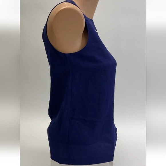 KATE SPADE♠️ NAVY SLEEVELESS 100% SILK DRESSY BLOUSE SIZE 0 - Picture 3 of 6